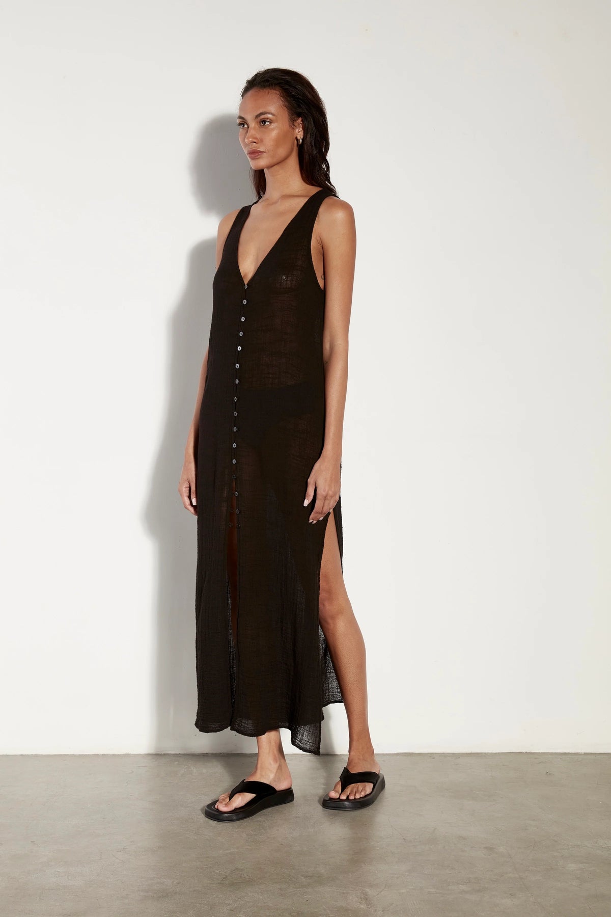 Enza Costa Sleeveless Shirtdress The Alcove